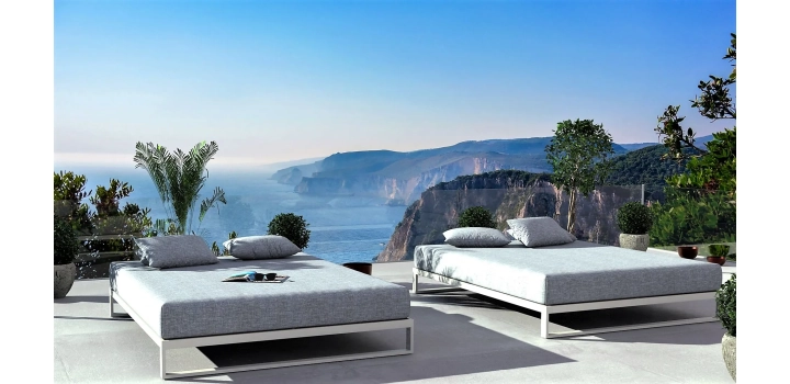 Leżanka ibiza w kolorze biała