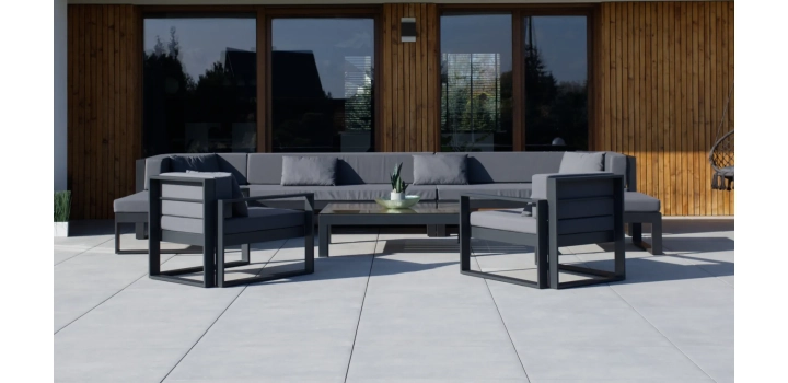 Meble ogrodowe barcelona z fotelami kolor szary
