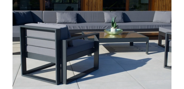 Meble ogrodowe barcelona z fotelami kolor szary