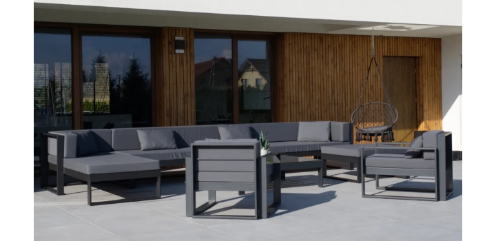 Meble ogrodowe barcelona z fotelami kolor szary