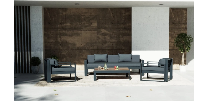 Meble ogrodowe barcelona lite grafitowe