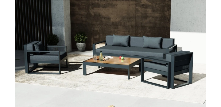Meble ogrodowe barcelona lite grafitowe