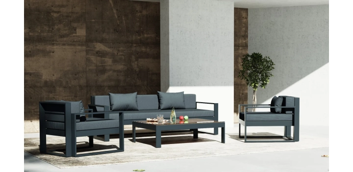 Meble ogrodowe barcelona lite grafitowe