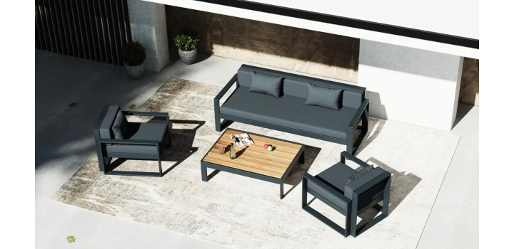 Meble ogrodowe barcelona lite grafitowe