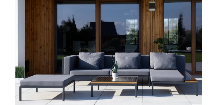Meble ogrodowe malaga grafit