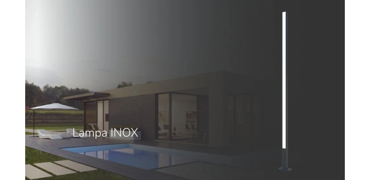 Lampa ogrodowa inox w kolorze grafitowym